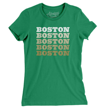 Boston Repeat Women's T-Shirt-Kelly Green-Allegiant Goods Co. Vintage Sports Apparel