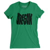 Oregon State Shape Text Women's T-Shirt-Kelly Green-Allegiant Goods Co. Vintage Sports Apparel