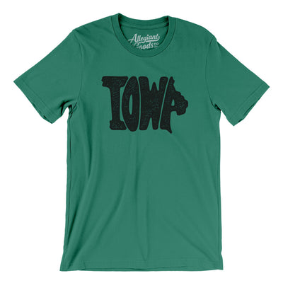 Iowa State Shape Text Men/Unisex T-Shirt-Kelly-Allegiant Goods Co. Vintage Sports Apparel