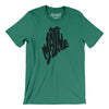 Maine State Shape Text Men/Unisex T-Shirt-Kelly-Allegiant Goods Co. Vintage Sports Apparel