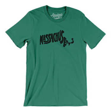 Massachusetts State Shape Text Men/Unisex T-Shirt-Allegiant Goods Co. Vintage Sports Apparel