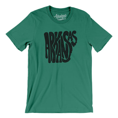 Arkansas State Shape Text Men/Unisex T-Shirt-Kelly-Allegiant Goods Co. Vintage Sports Apparel