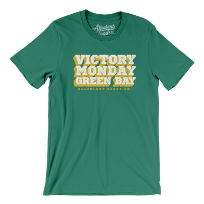 Victory Monday Green Bay Men/Unisex T-Shirt-Kelly-Allegiant Goods Co. Vintage Sports Apparel