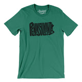 Pennsylvania State Shape Text Men/Unisex T-Shirt-Allegiant Goods Co. Vintage Sports Apparel