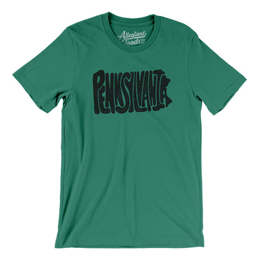 Pennsylvania State Shape Text Men/Unisex T-Shirt-Allegiant Goods Co. Vintage Sports Apparel