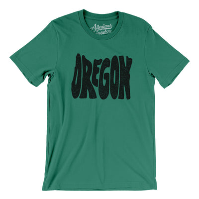 Oregon State Shape Text Men/Unisex T-Shirt-Kelly-Allegiant Goods Co. Vintage Sports Apparel