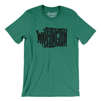 Washington State Shape Text Men/Unisex T-Shirt-Kelly-Allegiant Goods Co. Vintage Sports Apparel