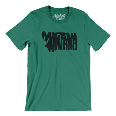 Montana State Shape Text Men/Unisex T-Shirt-Kelly-Allegiant Goods Co. Vintage Sports Apparel