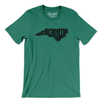 North Carolina State Shape Text Men/Unisex T-Shirt-Kelly-Allegiant Goods Co. Vintage Sports Apparel