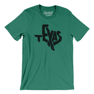 Texas State Shape Text Men/Unisex T-Shirt-Kelly-Allegiant Goods Co. Vintage Sports Apparel