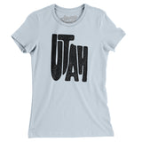 Utah State Shape Text Women's T-Shirt-Light Blue-Allegiant Goods Co. Vintage Sports Apparel