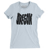 Oregon State Shape Text Women's T-Shirt-Light Blue-Allegiant Goods Co. Vintage Sports Apparel