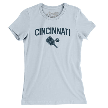 Cincinnati Pickleball Women's T-Shirt-Light Blue-Allegiant Goods Co. Vintage Sports Apparel