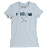 Pittsburgh Golf Women's T-Shirt-Light Blue-Allegiant Goods Co. Vintage Sports Apparel