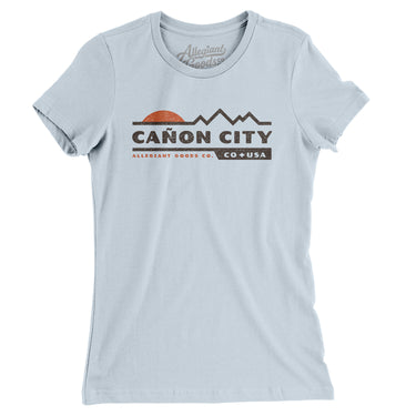 Cañon City Mountain Sunset Women's T-Shirt-Light Blue-Allegiant Goods Co. Vintage Sports Apparel