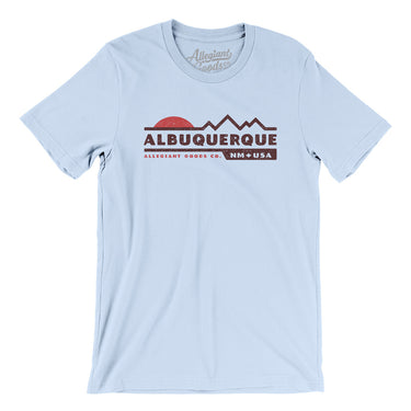 Albuquerque Mountain Sunset Men/Unisex T-Shirt-Light Blue-Allegiant Goods Co. Vintage Sports Apparel
