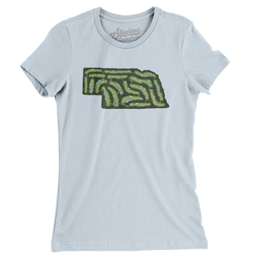Nebraska Golf Course Women's T-Shirt-Light Blue-Allegiant Goods Co. Vintage Sports Apparel