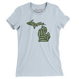 Michigan Golf Course Map Women's T-Shirt-Light Blue-Allegiant Goods Co. Vintage Sports Apparel