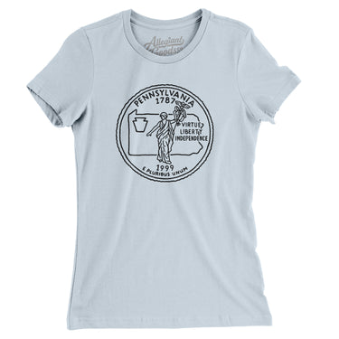 Pennsylvania State Quarter Women's T-Shirt-Allegiant Goods Co. Vintage Sports Apparel
