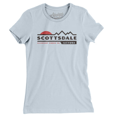 Scottsdale Mountain Sunset Women's T-Shirt-Light Blue-Allegiant Goods Co. Vintage Sports Apparel