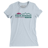 Palm Springs Mountain Sunset Women's T-Shirt-Light Blue-Allegiant Goods Co. Vintage Sports Apparel