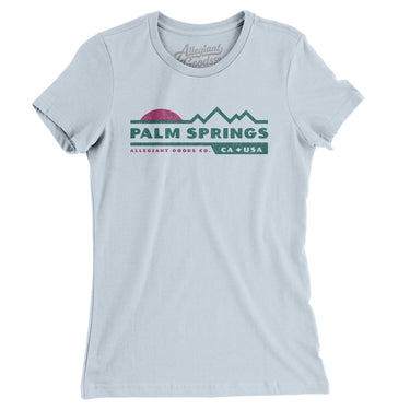 Palm Springs Mountain Sunset Women's T-Shirt-Light Blue-Allegiant Goods Co. Vintage Sports Apparel