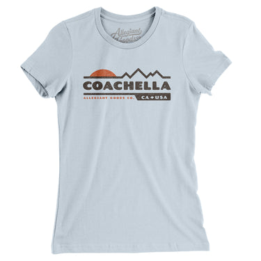 Coachella Mountain Sunset Women's T-Shirt-Light Blue-Allegiant Goods Co. Vintage Sports Apparel