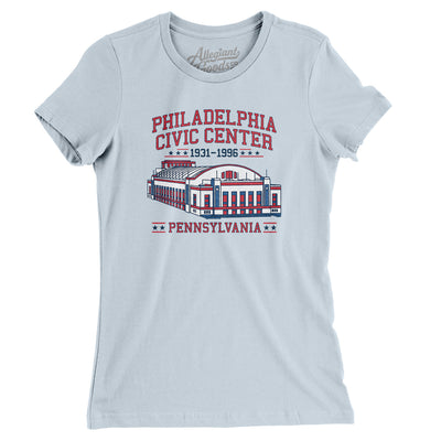 Philadelphia Civic Center Women's T-Shirt-Light Blue-Allegiant Goods Co. Vintage Sports Apparel