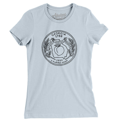 Georgia State Quarter Women's T-Shirt-Light Blue-Allegiant Goods Co. Vintage Sports Apparel