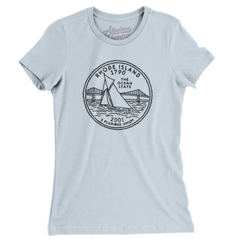Rhode Island State Quarter Women's T-Shirt-Allegiant Goods Co. Vintage Sports Apparel