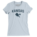 Kansas Pickleball Women's T-Shirt-Light Blue-Allegiant Goods Co. Vintage Sports Apparel