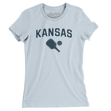 Kansas Pickleball Women's T-Shirt-Light Blue-Allegiant Goods Co. Vintage Sports Apparel