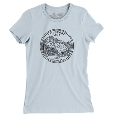 Colorado State Quarter Women's T-Shirt-Light Blue-Allegiant Goods Co. Vintage Sports Apparel
