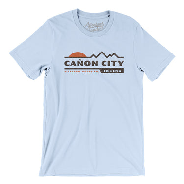 Cañon City Mountain Sunset Men/Unisex T-Shirt-Light Blue-Allegiant Goods Co. Vintage Sports Apparel