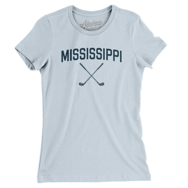 Mississippi Golf Women's T-Shirt-Light Blue-Allegiant Goods Co. Vintage Sports Apparel