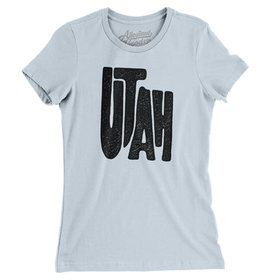 Utah State Shape Text Women's T-Shirt-Light Blue-Allegiant Goods Co. Vintage Sports Apparel