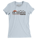 St. George Mountain Sunset Women's T-Shirt-Light Blue-Allegiant Goods Co. Vintage Sports Apparel