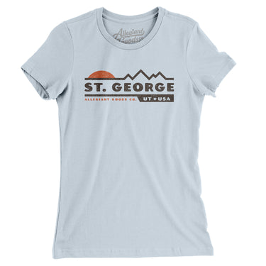 St. George Mountain Sunset Women's T-Shirt-Light Blue-Allegiant Goods Co. Vintage Sports Apparel