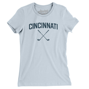 Cincinnati Golf Women's T-Shirt-Light Blue-Allegiant Goods Co. Vintage Sports Apparel