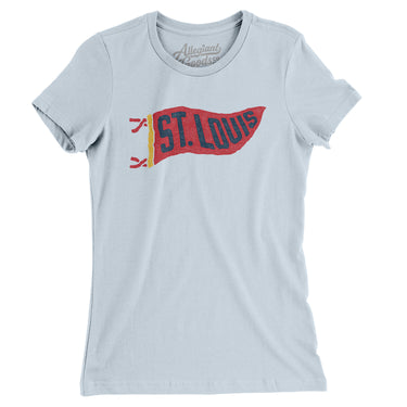 St Louis Pennant Women's T-Shirt-Light Blue-Allegiant Goods Co. Vintage Sports Apparel