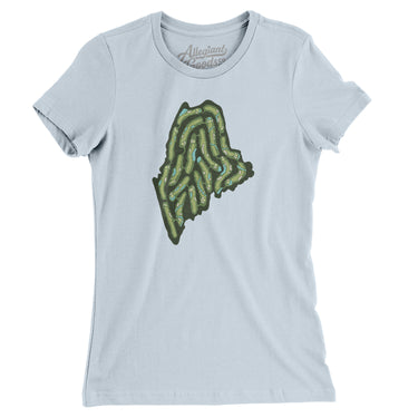 Maine Golf Course Women's T-Shirt-Light Blue-Allegiant Goods Co. Vintage Sports Apparel