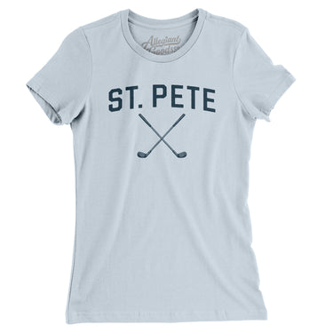 St. Pete Golf Women's T-Shirt-Light Blue-Allegiant Goods Co. Vintage Sports Apparel