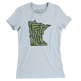Minnesota Golf Course Women's T-Shirt-Light Blue-Allegiant Goods Co. Vintage Sports Apparel