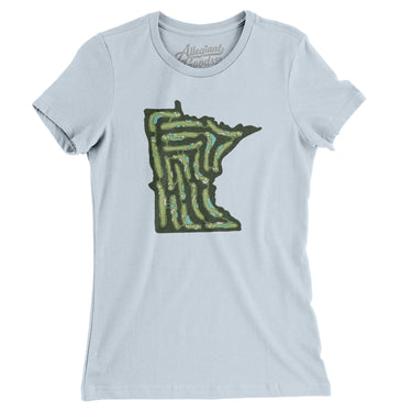 Minnesota Golf Course Women's T-Shirt-Light Blue-Allegiant Goods Co. Vintage Sports Apparel