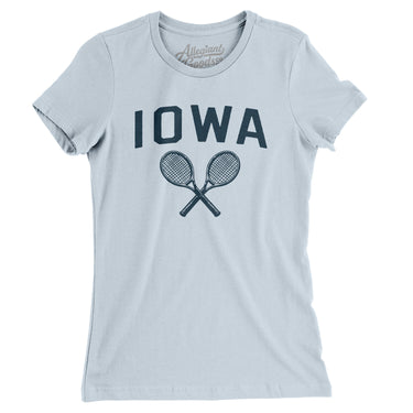 Iowa Tennis Women's T-Shirt-Light Blue-Allegiant Goods Co. Vintage Sports Apparel