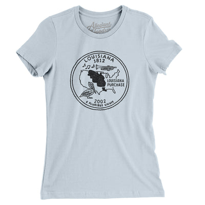 Louisiana State Quarter Women's T-Shirt-Light Blue-Allegiant Goods Co. Vintage Sports Apparel