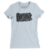 Pennsylvania State Shape Text Women's T-Shirt-Light Blue-Allegiant Goods Co. Vintage Sports Apparel