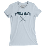 Pebble Beach Golf Women's T-Shirt-Light Blue-Allegiant Goods Co. Vintage Sports Apparel
