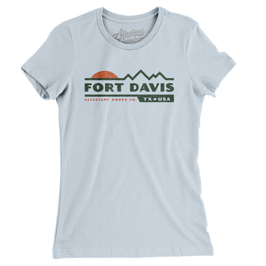 Fort Davis Mountain Sunset Women's T-Shirt-Light Blue-Allegiant Goods Co. Vintage Sports Apparel