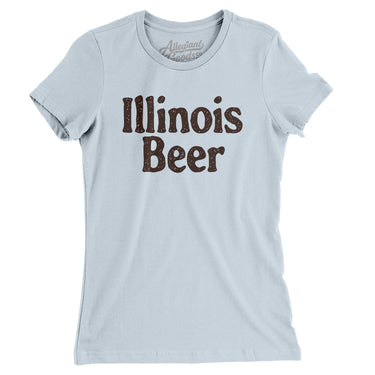 Illinois Beer Women's T-Shirt-Light Blue-Allegiant Goods Co. Vintage Sports Apparel